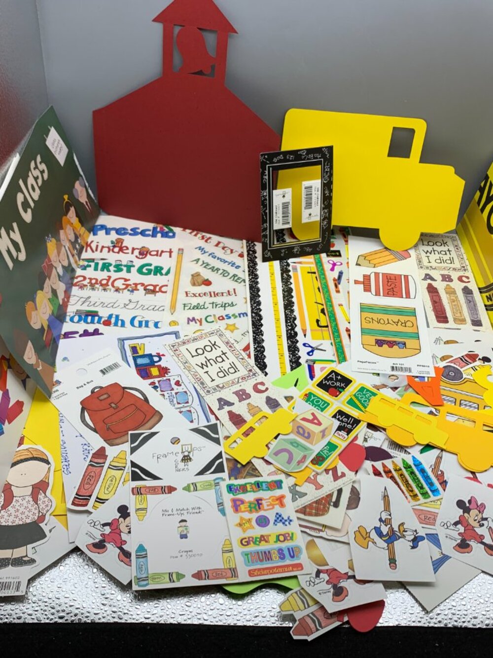 Assortment School Themed Shapes/Stickers/Pop-Outs Scrapbooking or Bulletin Board